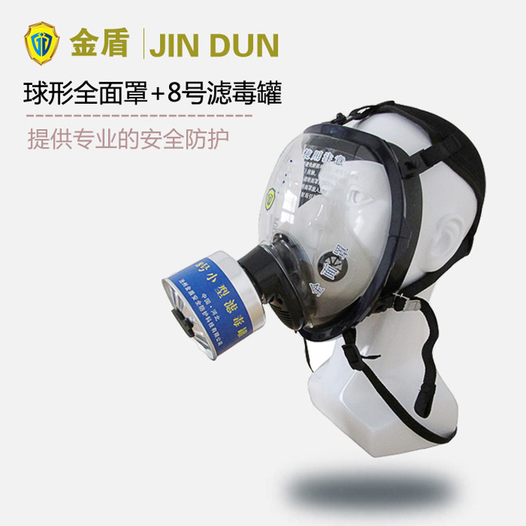 金盾818球形防毒面具+8号硫化氢滤毒罐 硫化氢专用防毒面具