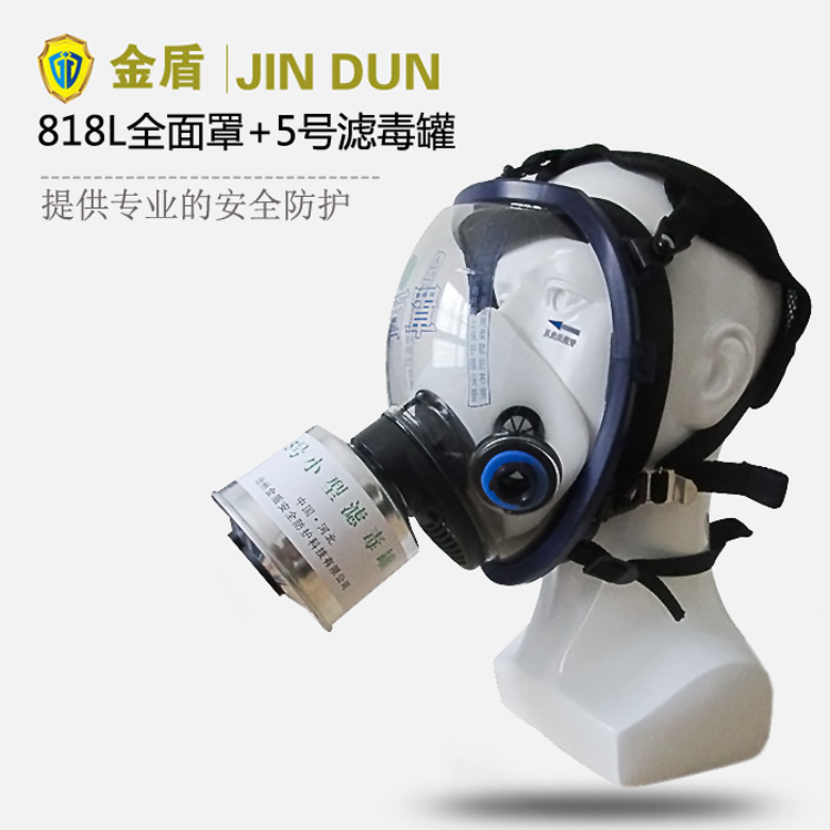 一氧化碳气体防毒面具 JD818L球形多功能全面罩+5号滤毒罐套装