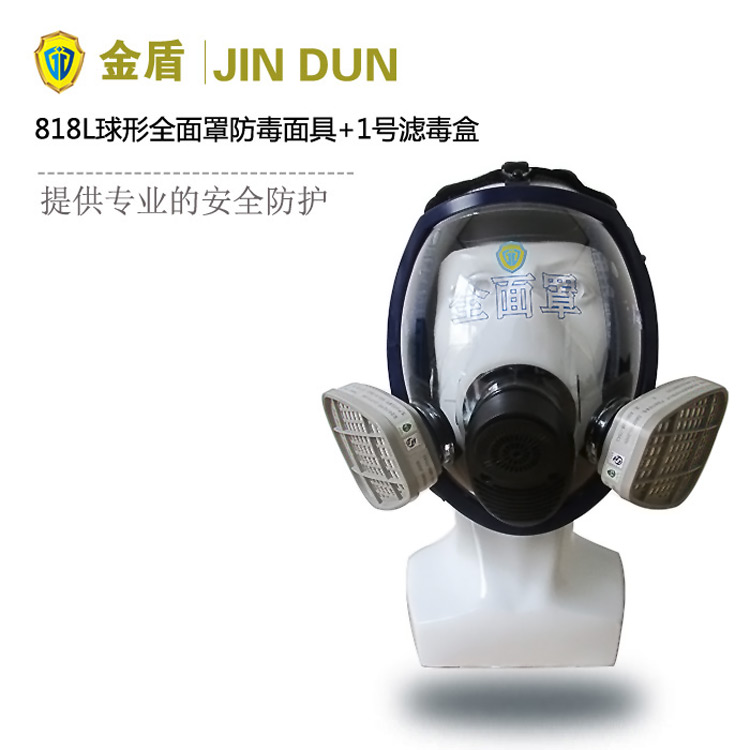 综合防护无机有机气体 JD818L球形多功能全面罩+1号滤毒盒套装