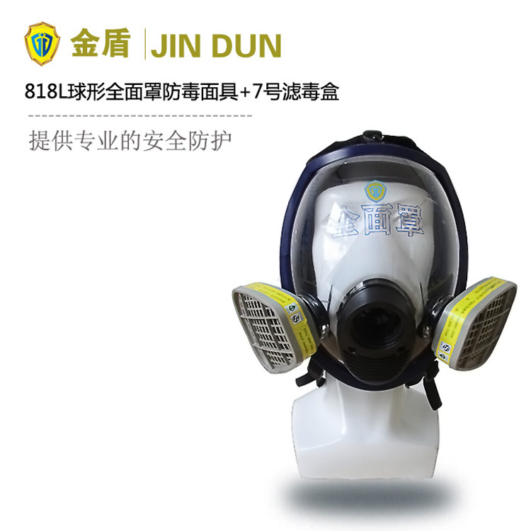 酸性气体防毒面具 JD818L球形多功能全面罩+7号滤毒盒套装